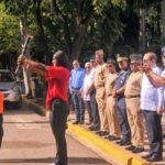 Antorcha de los Juegos Militares y la PN en el Miderec