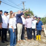 Abinader visita varias zonas impactadas por inundaciones