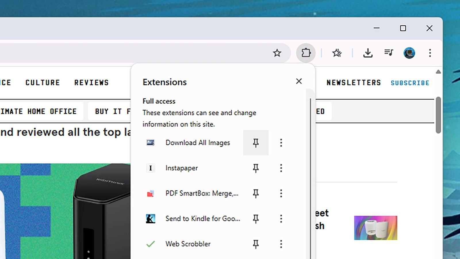 extensiones de Chrome