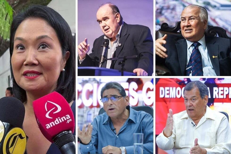 De acuerdo con la encuestadora peruana Datum, los cinco favoritos para la Presidencia, aunque todos con ínfima adherencia electoral, son –en el orden del último sondeo– Keiko Fujimori (Fuerza Popular), Rafael López Aliaga (Renovación Popular), Alfonso López Chau (Ahora Nación), Carlos Álvarez (País para Todos), y Jorge Nieto (Buen Gobierno).