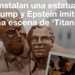 Estados Unidos: instalan una estatua de Trump y Epstein imitando una escena de ‘Titanic’