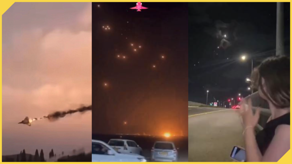 Capturas de pantalla tomadas por France 24, de videos que han circulado en redes sociales vinculados falsamente al ataque de Estados Unidos e Israel contra Irán, y la respuesta militar de este país.