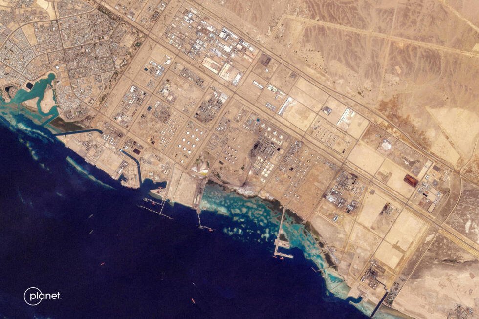 Image satellite du port saoudien de Yanbu sur la mer Rouge.