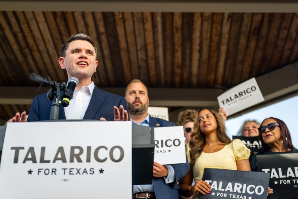 El representante demócrata de Texas, James Talarico, durante un acto de campaña en Round Rock (EE. UU.), el 9 de septiembre de 2025.