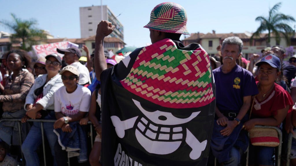 Un manifestante de la generación Z en Madagascar, el 18 de octubre de 2025.